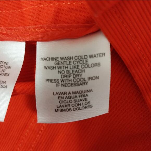 JONES NEW YORK! RICH RED STRETCH, GOLD BUTTON JEAN JACKET STYLE BLAZER! SZ S - Picture 8 of 9